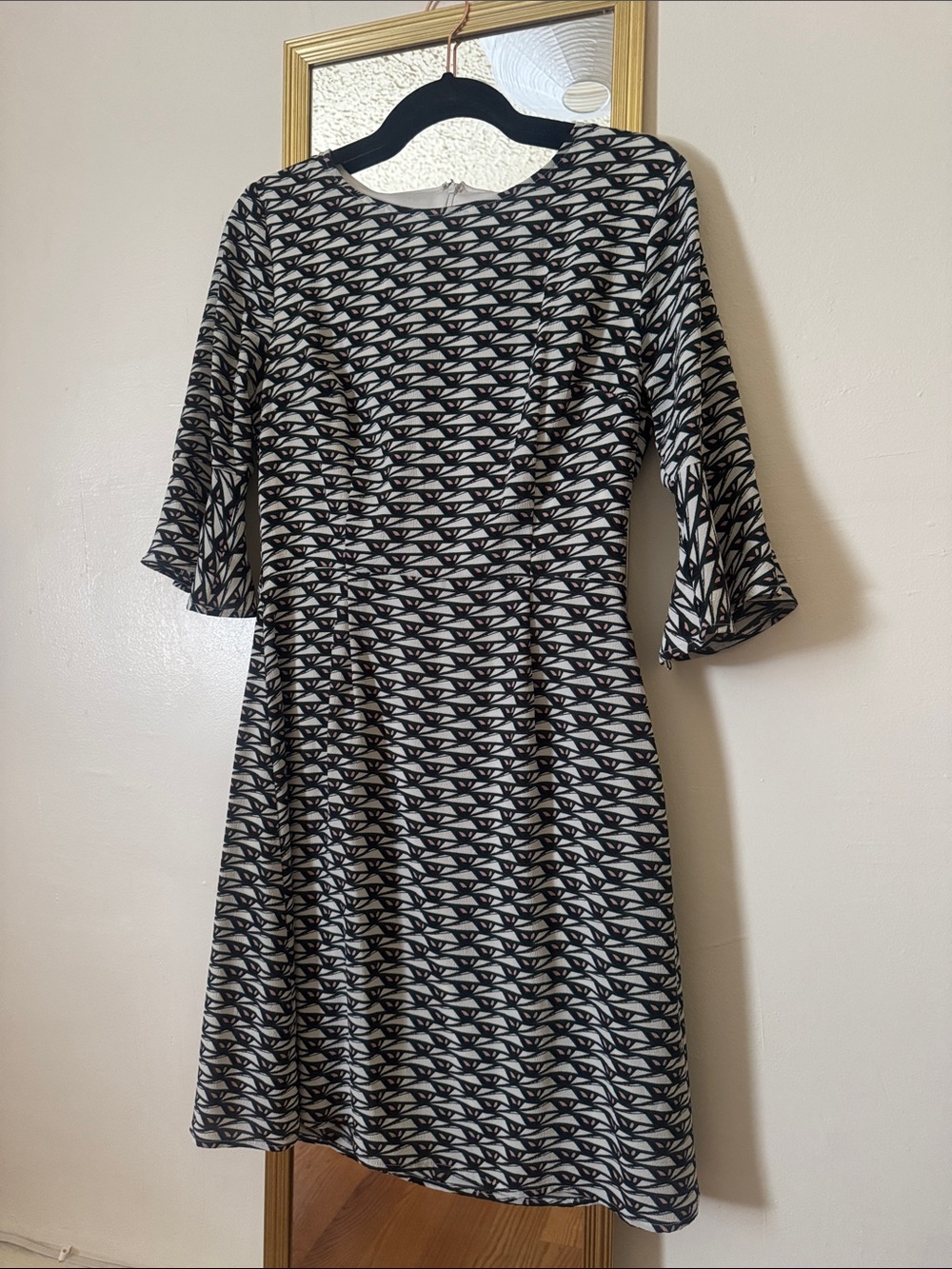 Sugarhill Boutique Black, Green, Pink and White Geometric Fit & Flare Dress